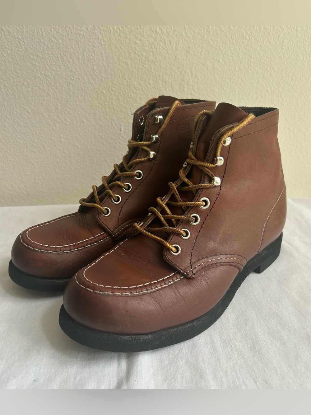 Vintage Red Wing Women’s Moc Toe Boots 7 Brown Leather Heritage Workwear